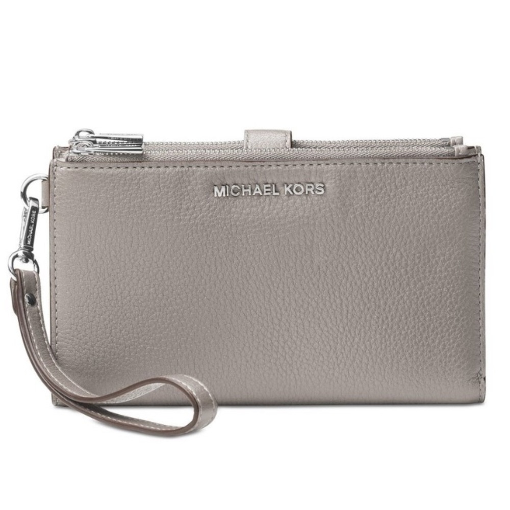 Micheal Kors double zip wristlet leather wallet
